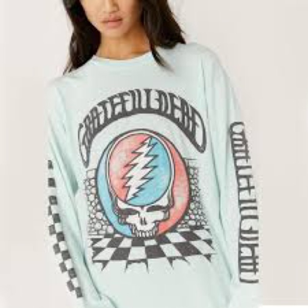 Daydreamer Grateful Dead checkered long sleeve tee